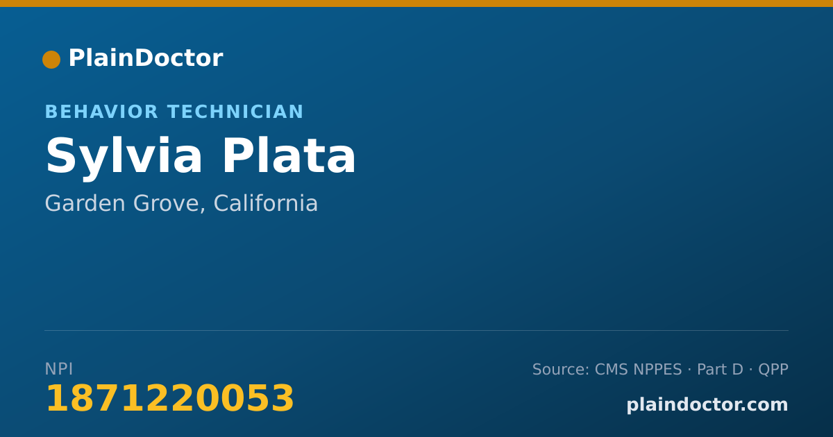 Shareable card for Sylvia Plata - Behavior Technician, Garden Grove, CA
