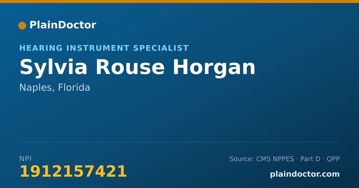 Shareable card for Sylvia Rouse Horgan - Hearing Instrument Specialist, Naples, FL