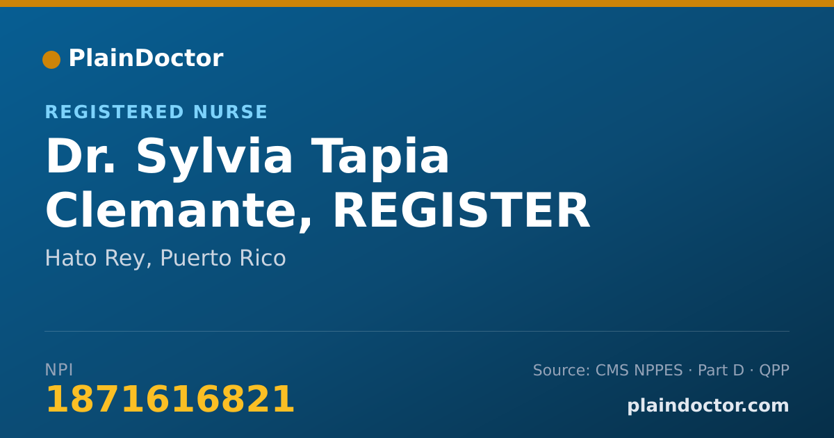 Shareable card for Sylvia Tapia Clemante, REGISTER NURSE - Registered Nurse, Hato Rey, PR