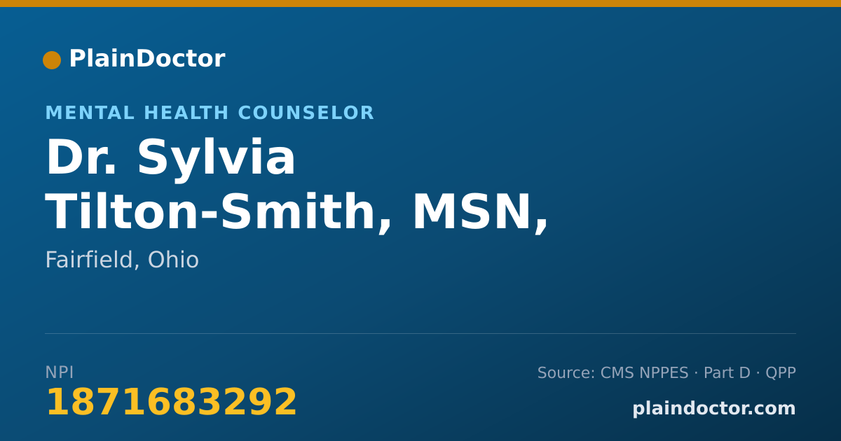 Shareable card for Sylvia Tilton-Smith, MSN, APRN, BC - Mental Health Counselor, Fairfield, OH
