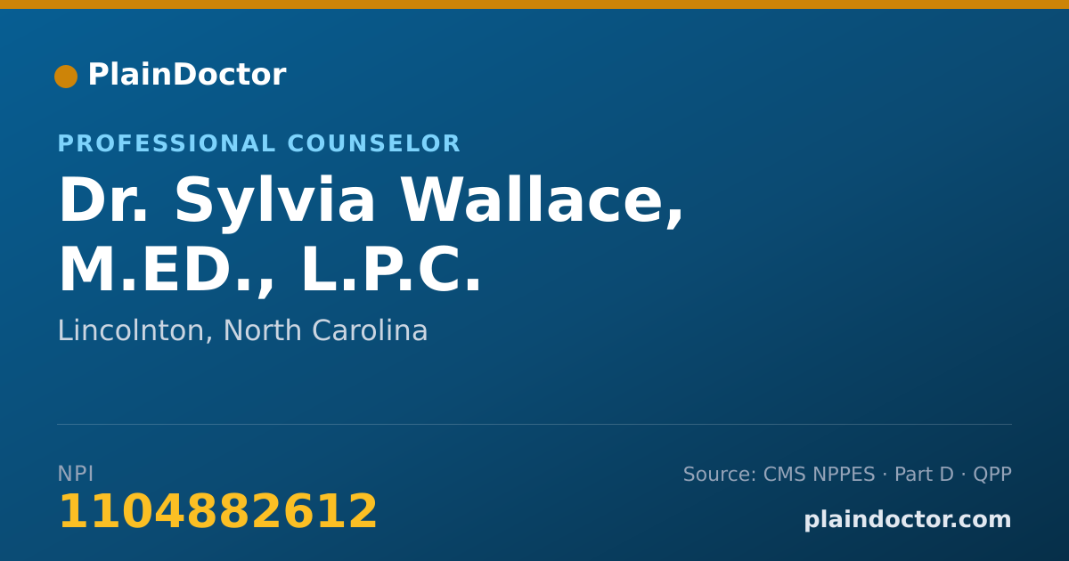 Shareable card for Sylvia Wallace, M.ED., L.P.C. - Professional Counselor, Lincolnton, NC