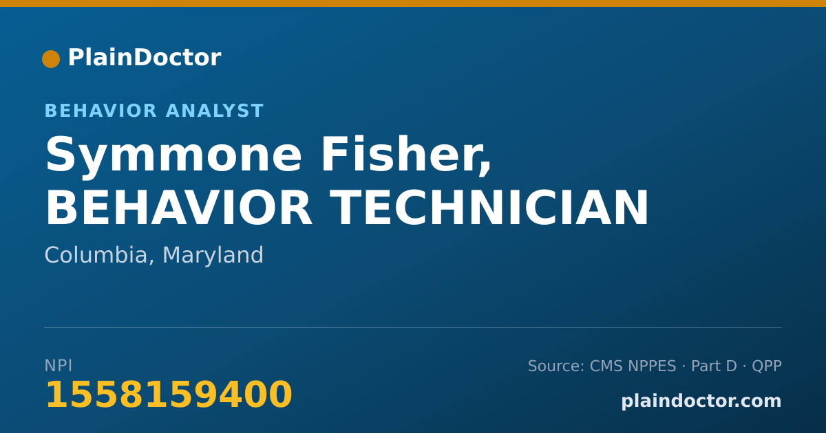 Shareable card for Symmone Fisher, BEHAVIOR TECHNICIAN - Behavior Analyst, Columbia, MD