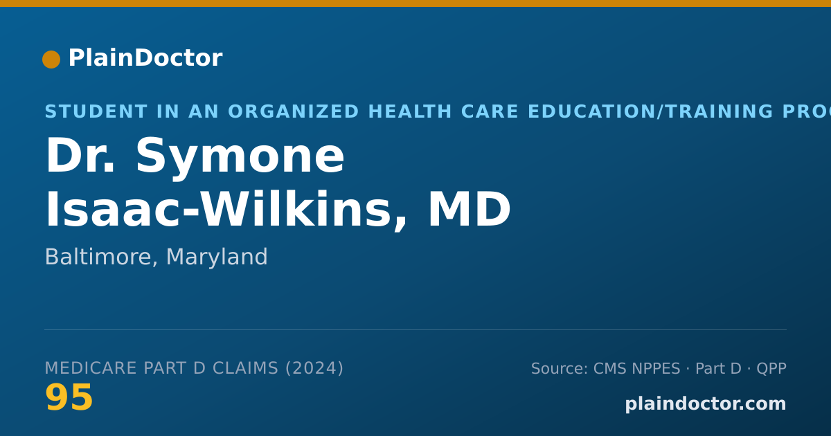 Shareable card for Symone Isaac-Wilkins, MD - Student in an Organized Health Care Education/Training Program, Baltimore, MD