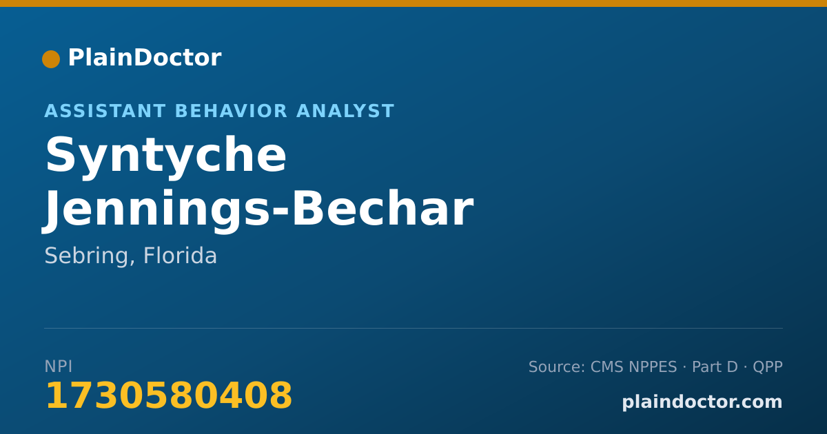 Shareable card for Syntyche Jennings-Bechar - Assistant Behavior Analyst, Sebring, FL