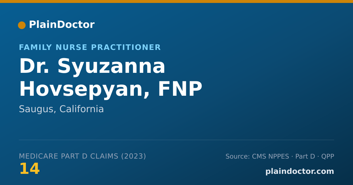 Shareable card for Syuzanna Hovsepyan, FNP - Family Nurse Practitioner, Saugus, CA