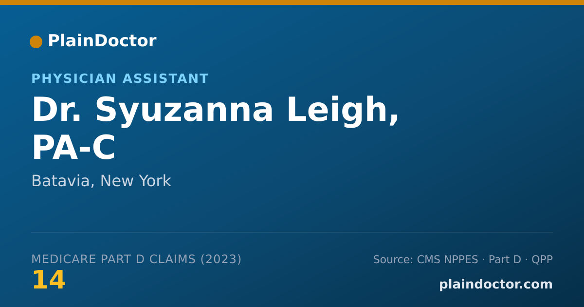 Shareable card for Syuzanna Leigh, PA-C - Physician Assistant, Batavia, NY