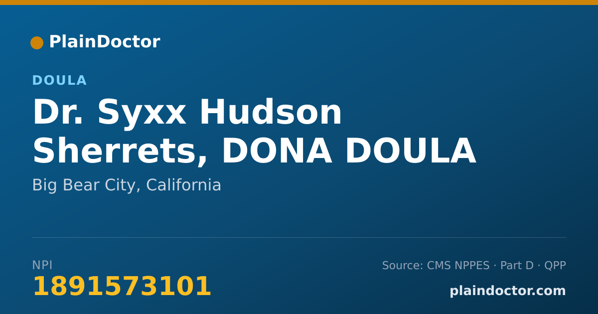 Shareable card for Syxx Hudson Sherrets, DONA DOULA - Doula, Big Bear City, CA