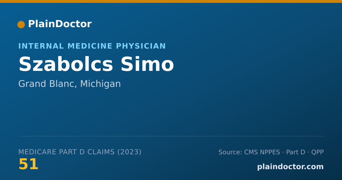 Shareable card for Szabolcs Simo - Internal Medicine Physician, Grand Blanc, MI
