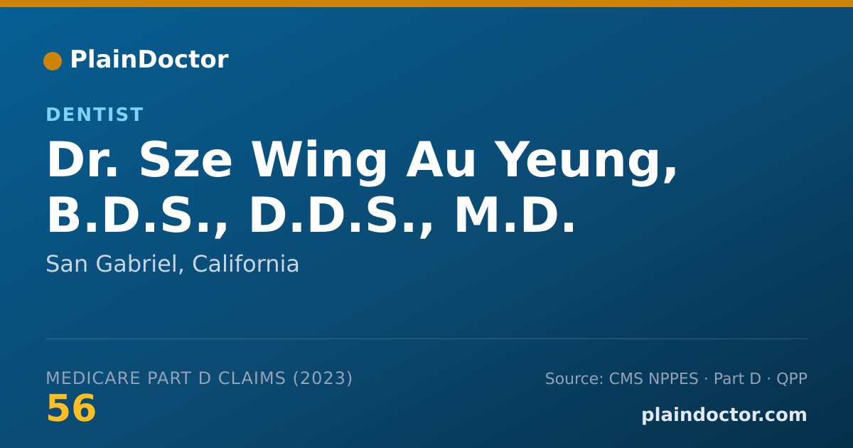 Shareable card for Sze Wing Au Yeung, B.D.S., D.D.S., M.D. - Dentist, San Gabriel, CA