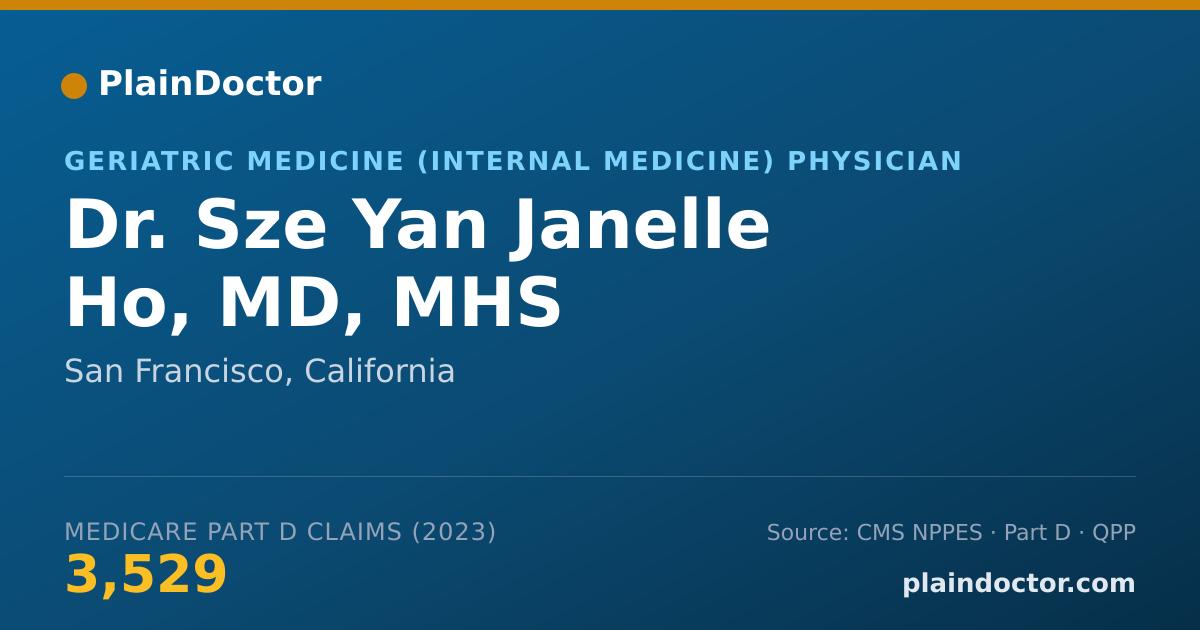 Shareable card for Sze Yan Janelle Ho, MD, MHS - Geriatric Medicine (Internal Medicine) Physician, San Francisco, CA