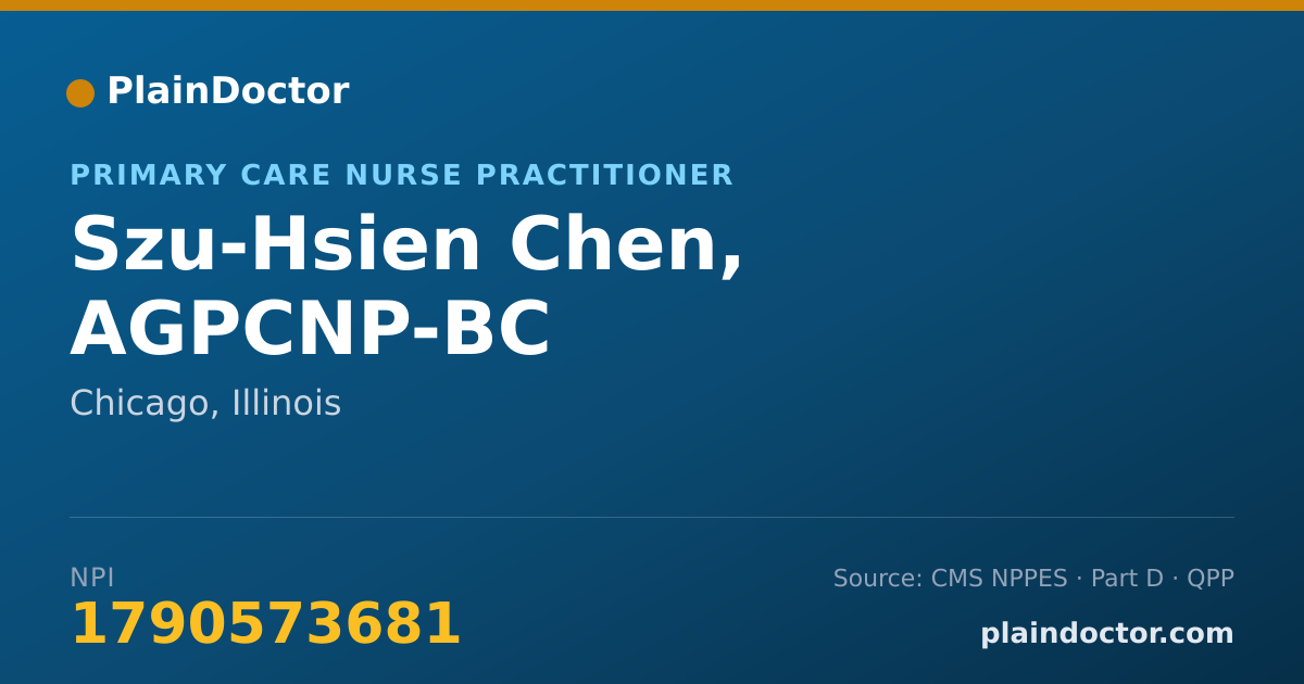 Shareable card for Szu-Hsien Chen, AGPCNP-BC - Primary Care Nurse Practitioner, Chicago, IL