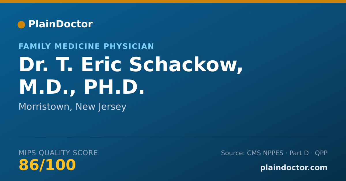 Shareable card for T. Eric Schackow, M.D., PH.D. - Family Medicine Physician, Morristown, NJ
