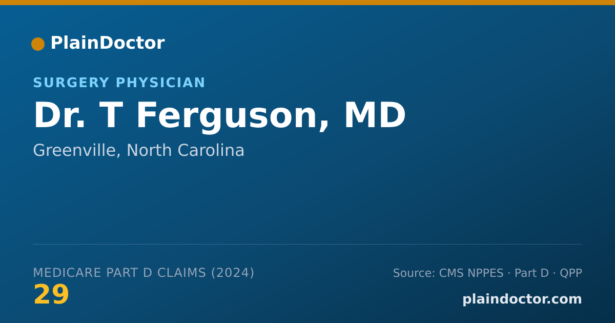Shareable card for T Ferguson, MD - Surgery Physician, Greenville, NC