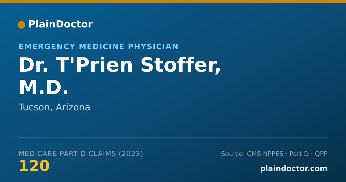 Shareable card for T'Prien Stoffer, M.D. - Emergency Medicine Physician, Tucson, AZ