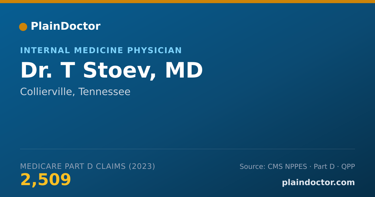 Shareable card for T Stoev, MD - Internal Medicine Physician, Collierville, TN