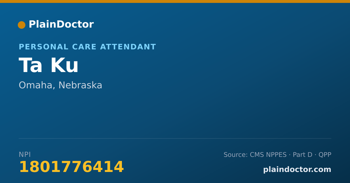 Shareable card for Ta Ku - Personal Care Attendant, Omaha, NE