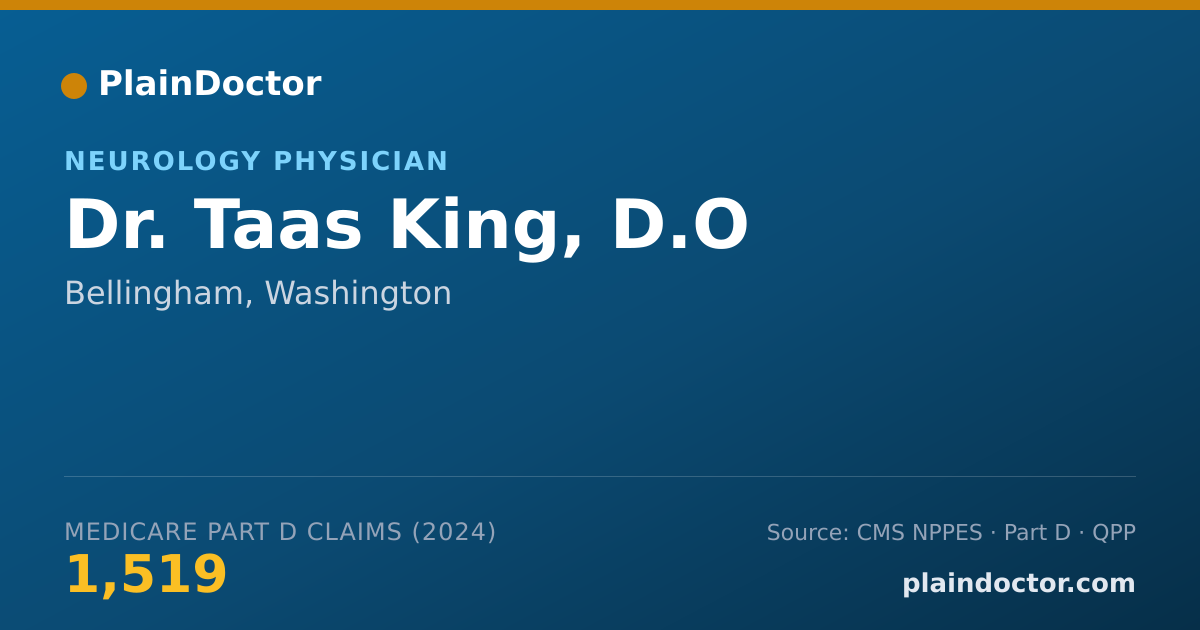 Shareable card for Taas King, D.O - Neurology Physician, Bellingham, WA