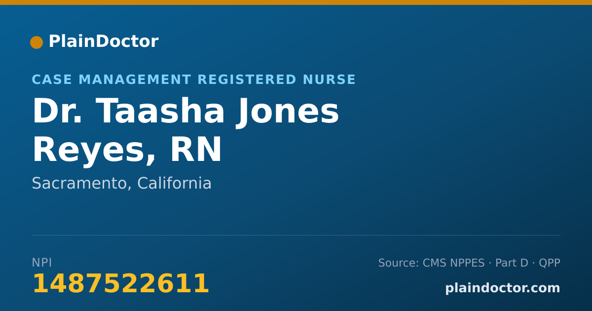 Shareable card for Taasha Jones Reyes, RN - Case Management Registered Nurse, Sacramento, CA