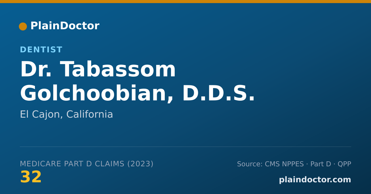 Shareable card for Tabassom Golchoobian, D.D.S. - Dentist, El Cajon, CA