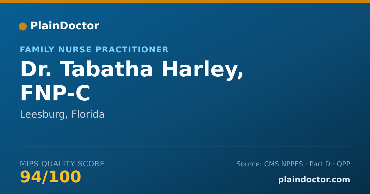 Shareable card for Tabatha Harley, FNP-C - Family Nurse Practitioner, Leesburg, FL
