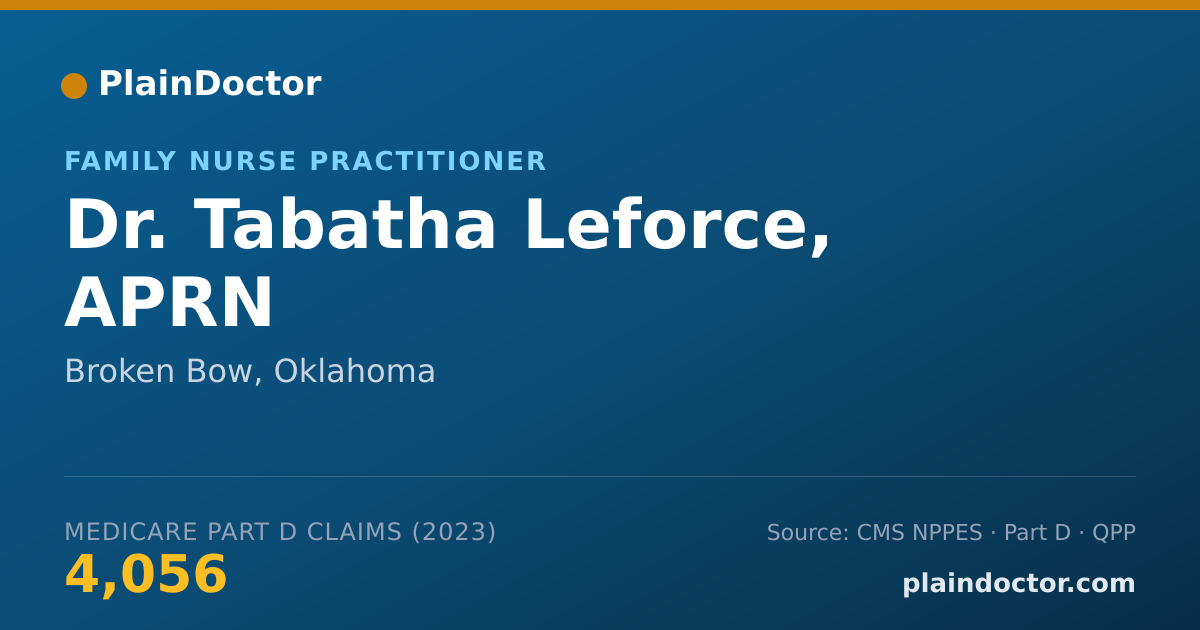 Shareable card for Tabatha Leforce, APRN - Family Nurse Practitioner, Broken Bow, OK