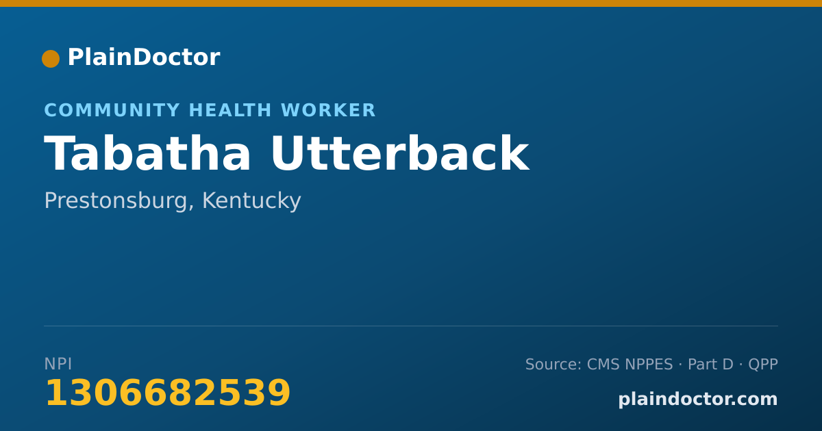 Shareable card for Tabatha Utterback - Community Health Worker, Prestonsburg, KY
