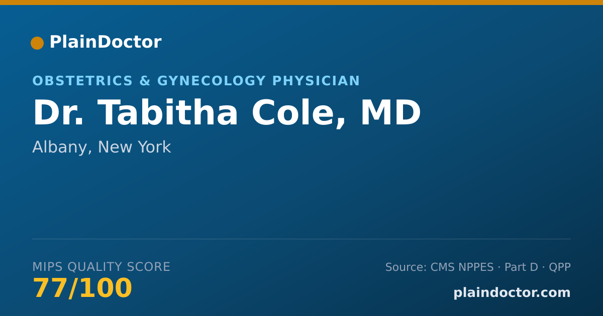 Shareable card for Tabitha Cole, MD - Obstetrics & Gynecology Physician, Albany, NY