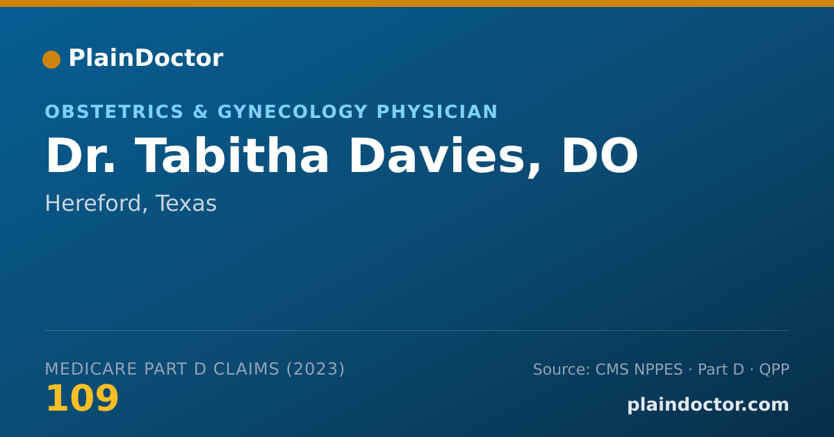 Shareable card for Tabitha Davies, DO - Obstetrics & Gynecology Physician, Hereford, TX
