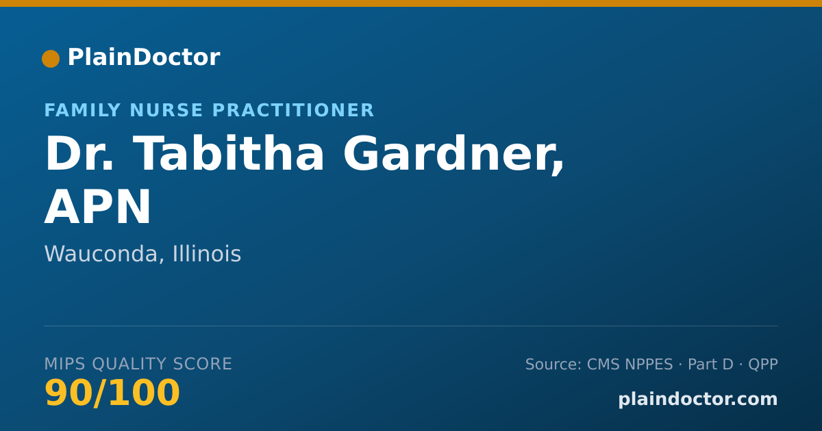 Shareable card for Tabitha Gardner, APN - Family Nurse Practitioner, Wauconda, IL