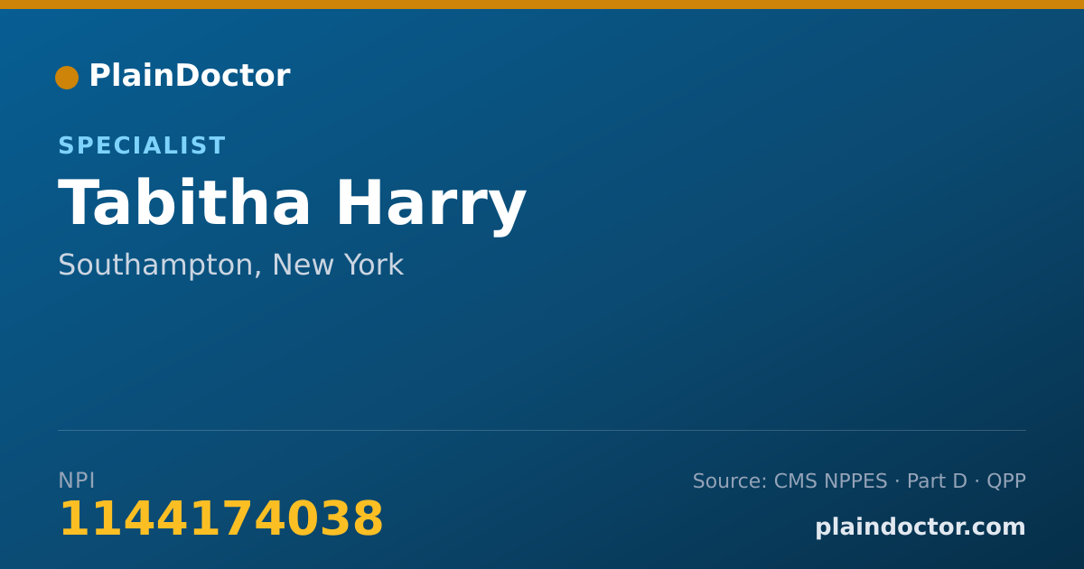 Shareable card for Tabitha Harry - Specialist, Southampton, NY