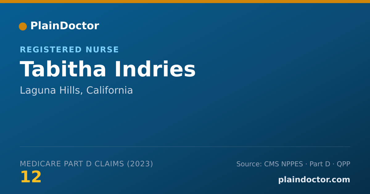 Shareable card for Tabitha Indries - Registered Nurse, Laguna Hills, CA