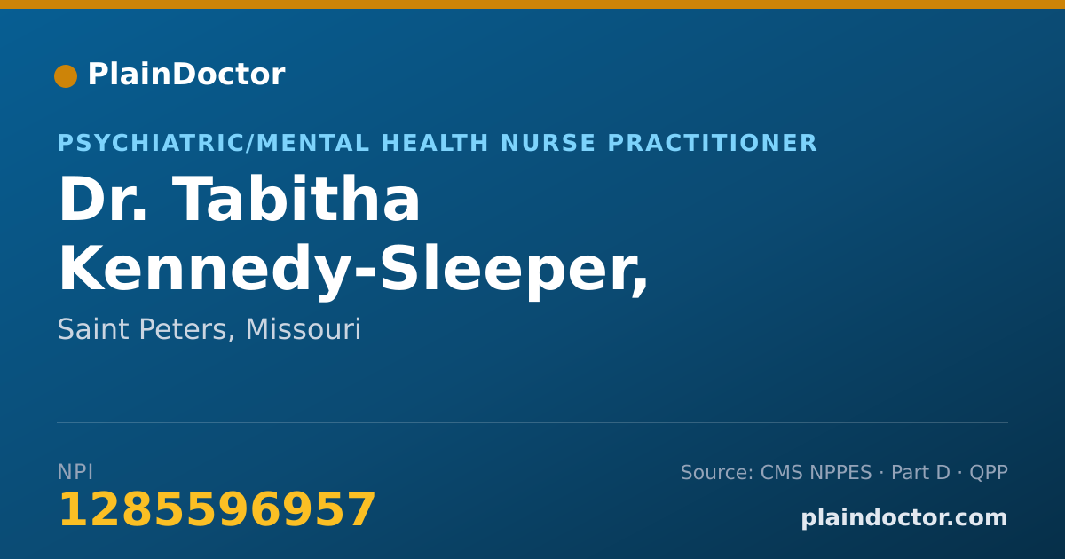 Shareable card for Tabitha Kennedy-Sleeper, APRN,MSN, PMHNP - Psychiatric/Mental Health Nurse Practitioner, Saint Peters, MO