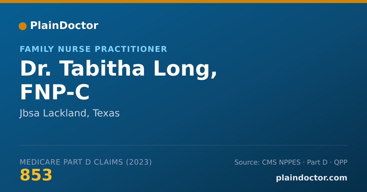 Shareable card for Tabitha Long, FNP-C - Family Nurse Practitioner, Jbsa Lackland, TX
