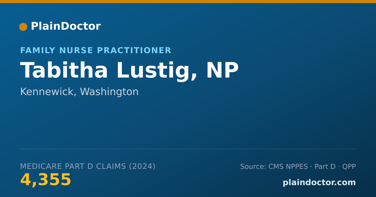 Shareable card for Tabitha Lustig, NP - Family Nurse Practitioner, Kennewick, WA