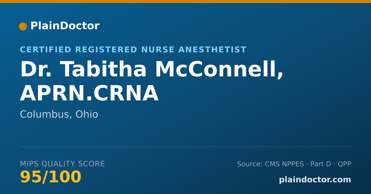 Shareable card for Tabitha McConnell, APRN.CRNA - Certified Registered Nurse Anesthetist, Columbus, OH