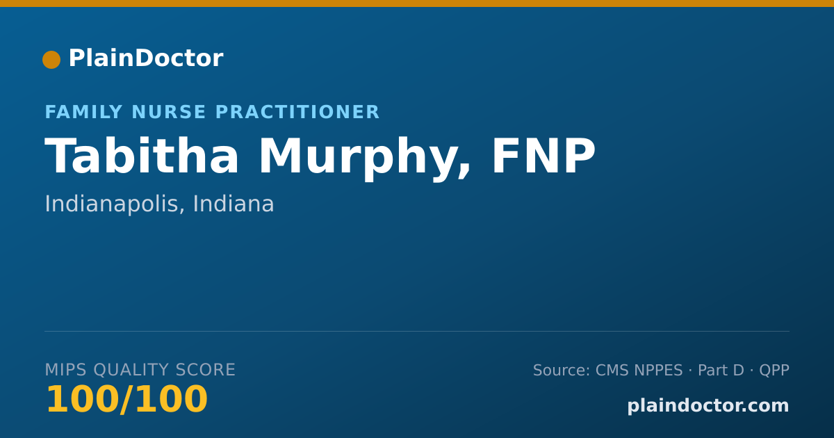 Shareable card for Tabitha Murphy, FNP - Family Nurse Practitioner, Indianapolis, IN