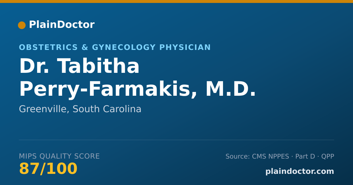 Shareable card for Tabitha Perry-Farmakis, M.D. - Obstetrics & Gynecology Physician, Greenville, SC