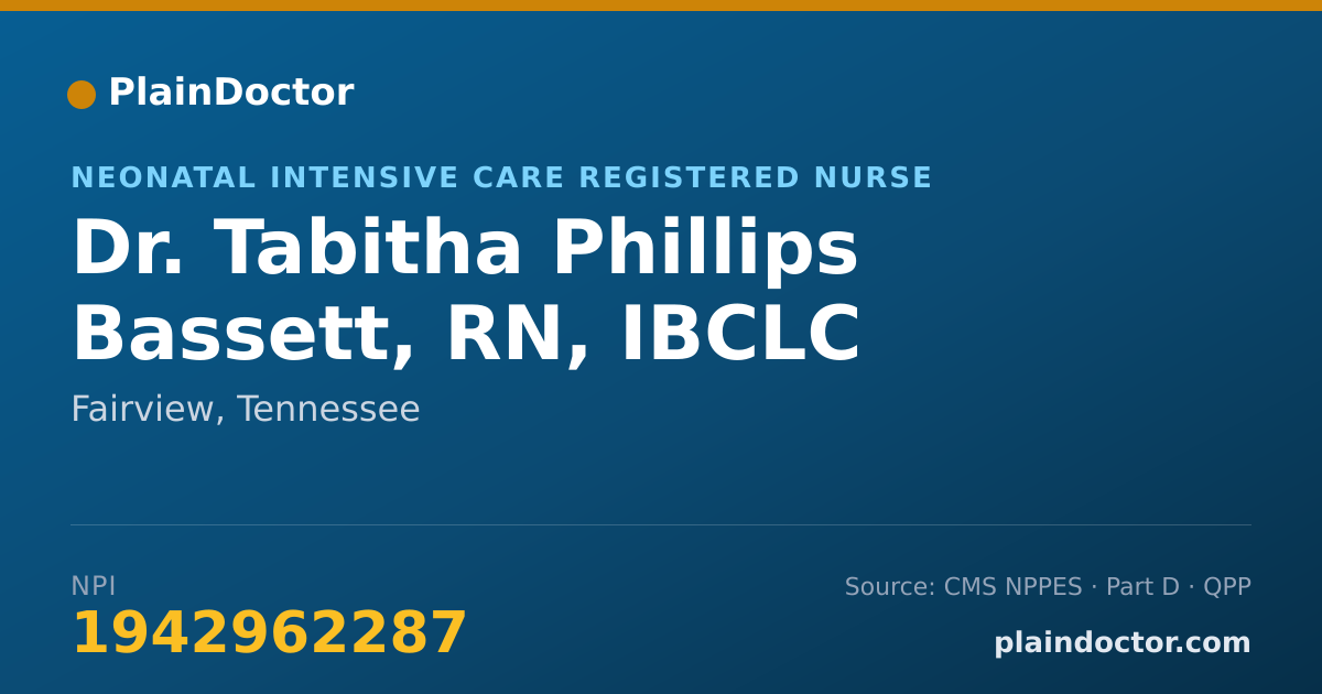 Shareable card for Tabitha Phillips Bassett, RN, IBCLC - Neonatal Intensive Care Registered Nurse, Fairview, TN