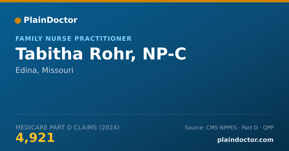 Shareable card for Tabitha Rohr, NP-C - Registered Nurse, Edina, MO