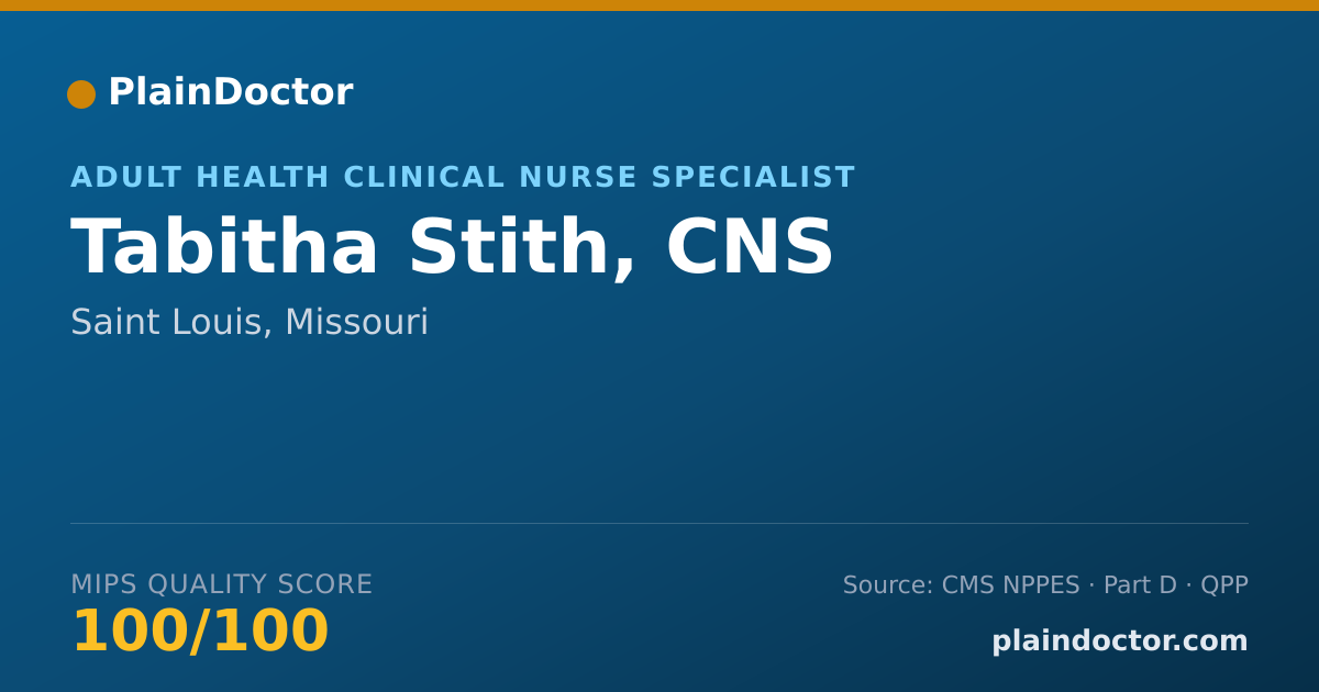 Shareable card for Tabitha Stith, CNS - Adult Health Clinical Nurse Specialist, Saint Louis, MO