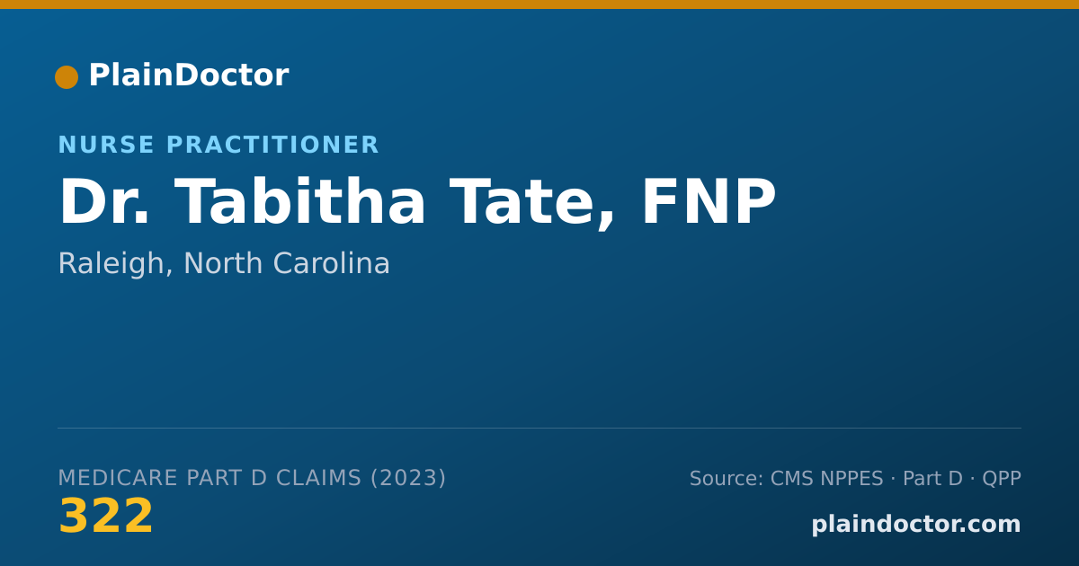 Shareable card for Tabitha Tate, FNP - Nurse Practitioner, Raleigh, NC