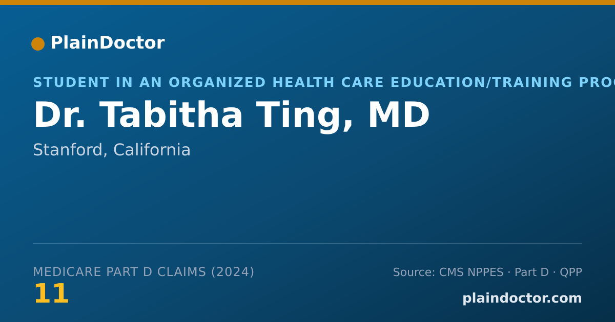 Shareable card for Tabitha Ting, MD - Student in an Organized Health Care Education/Training Program, Stanford, CA