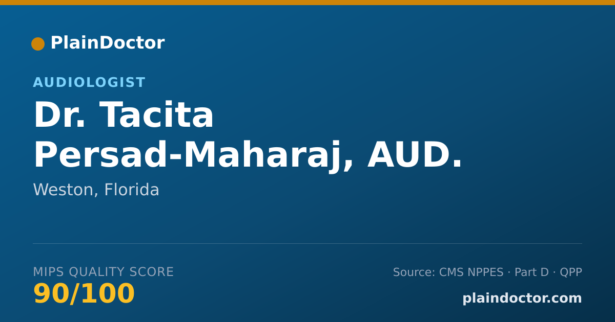 Shareable card for Tacita Persad-Maharaj, AUD. - Audiologist, Weston, FL