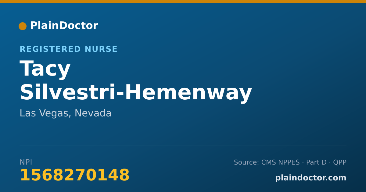 Shareable card for Tacy Silvestri-Hemenway - Registered Nurse, Las Vegas, NV