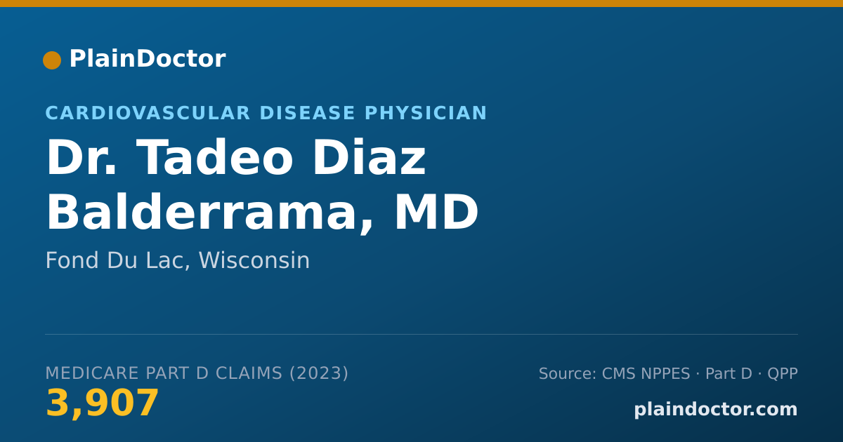 Shareable card for Tadeo Diaz Balderrama, MD - Cardiovascular Disease Physician, Fond Du Lac, WI