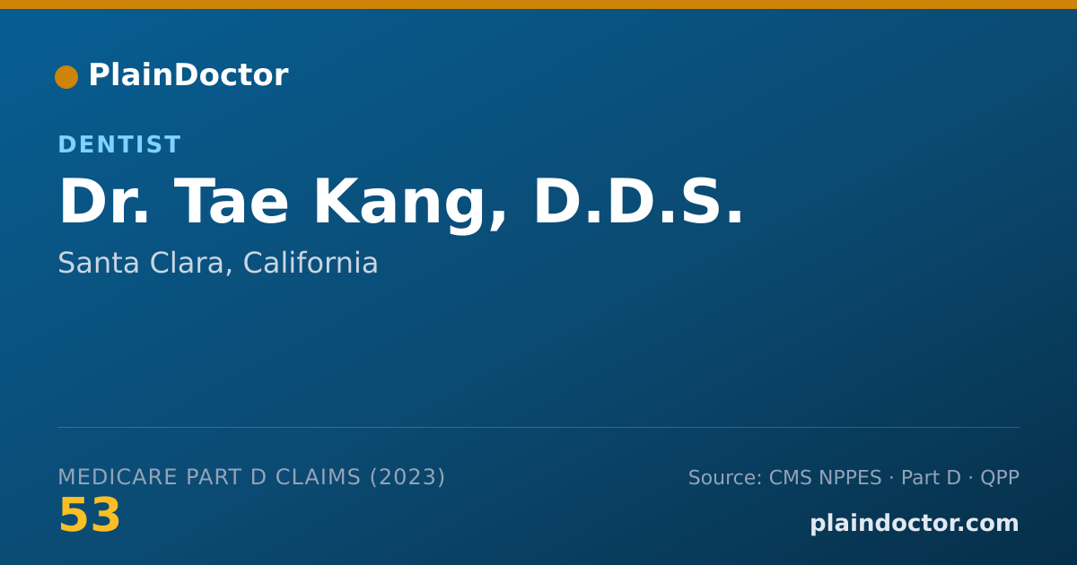 Shareable card for Tae Kang, D.D.S. - Dentist, Santa Clara, CA
