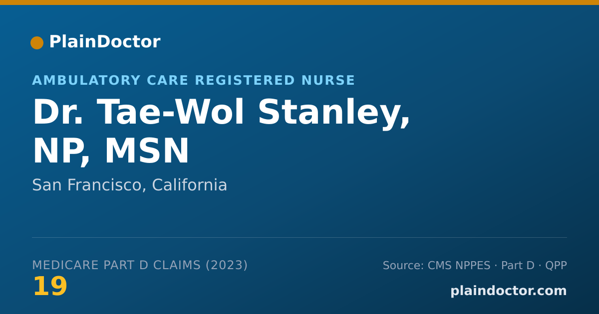 Shareable card for Tae-Wol Stanley, NP, MSN - Ambulatory Care Registered Nurse, San Francisco, CA