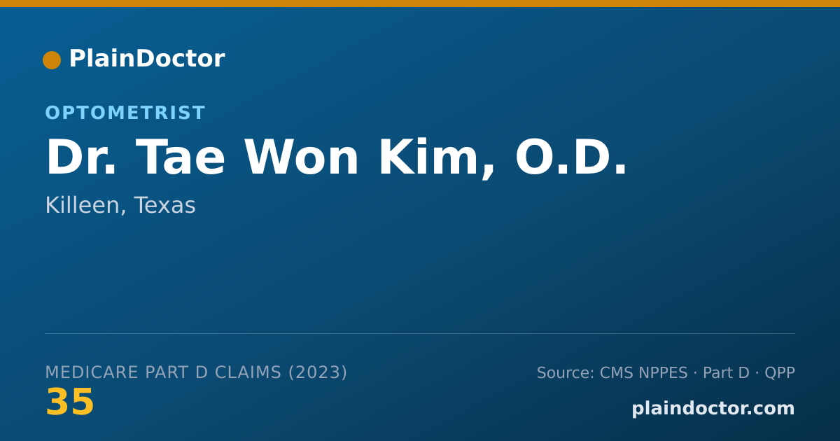 Shareable card for Tae Won Kim, O.D. - Optometrist, Killeen, TX