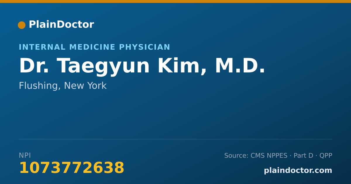 Shareable card for Taegyun Kim, M.D. - Internal Medicine Physician, Flushing, NY