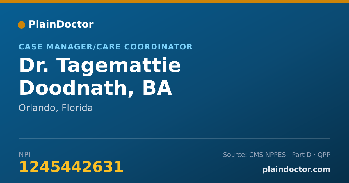 Shareable card for Tagemattie Doodnath, BA - Case Manager/Care Coordinator, Orlando, FL